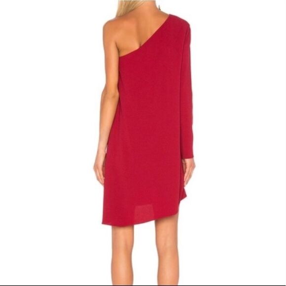 Holiday Red Crimson One Shoulder Asymmetric Size 8 by THEORY NWT - Picture 5 of 6